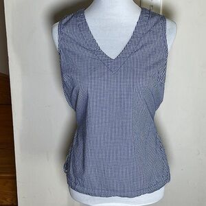 Max Jeans Blue and White Fitted Sleeveless Top